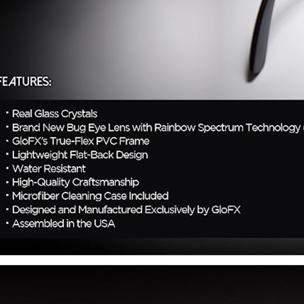 GloFX Ultimate Kaleidoscope Glasses - Rainbow Rave Light Diffraction Eyewear - Picture 4 of 9